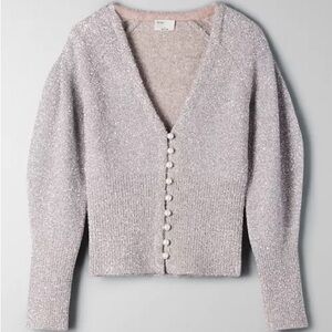 Aritzia Wilfred Le Fou Jive Cardigan in Silver
